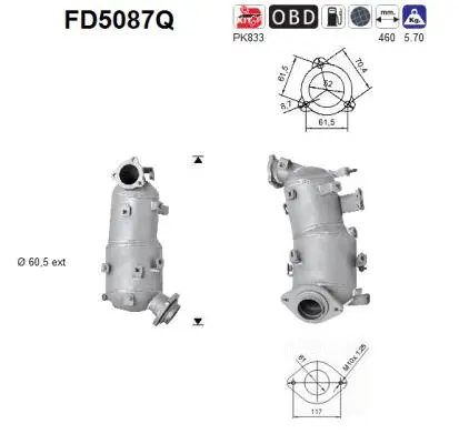 Soot/Particulate Filter, exhaust system (FD5087Q)