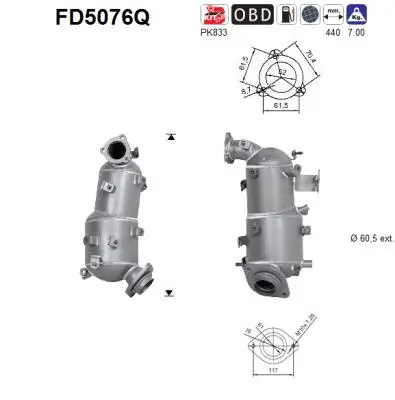 Soot/Particulate Filter, exhaust system (FD5076Q)
