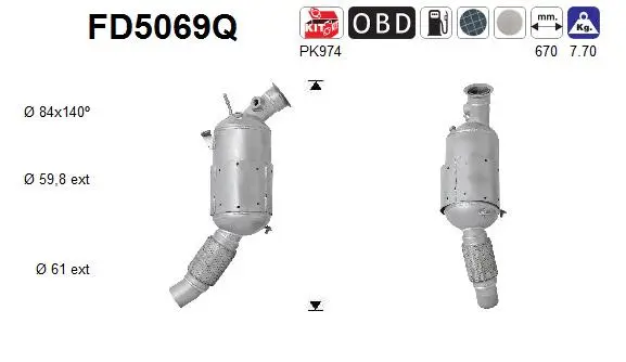 Soot/Particulate Filter, exhaust system (FD5069Q)