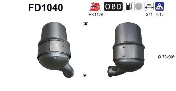Soot/Particulate Filter, exhaust system (FD1040)