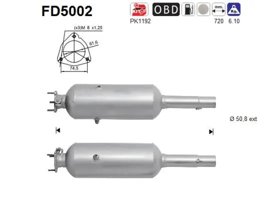 Soot/Particulate Filter, exhaust system (FD5002)