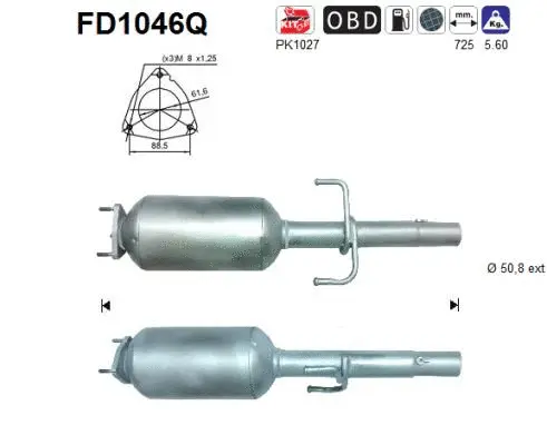 Soot/Particulate Filter, exhaust system (FD1046Q)