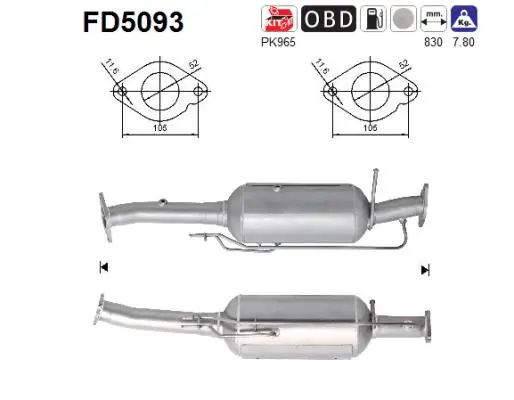 Soot/Particulate Filter, exhaust system (FD5093)
