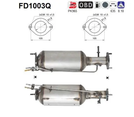 Soot/Particulate Filter, exhaust system (FD1003Q)