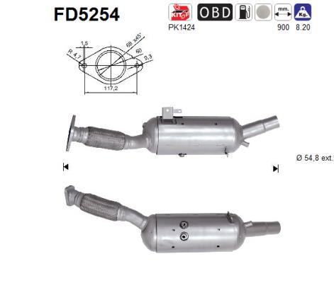 Soot/Particulate Filter, exhaust system (FD5254)