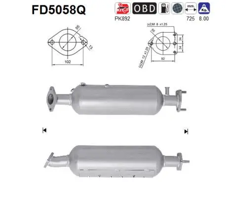 Soot/Particulate Filter, exhaust system (FD5058Q)