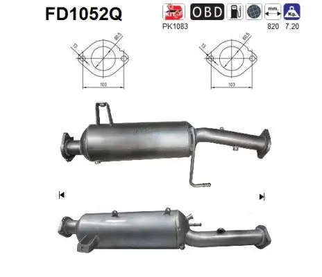 Soot/Particulate Filter, exhaust system (FD1052Q)