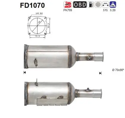 Soot/Particulate Filter, exhaust system (FD1070)
