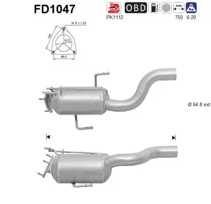 Soot/Particulate Filter, exhaust system (FD1047)