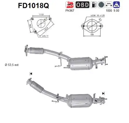 Soot/Particulate Filter, exhaust system (FD1018Q)