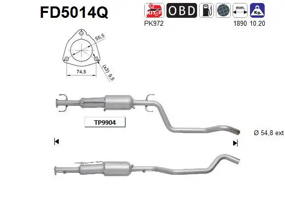 Soot/Particulate Filter, exhaust system (FD5014Q)