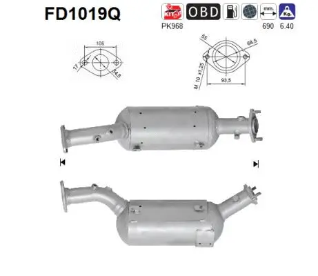 Soot/Particulate Filter, exhaust system (FD1019Q)