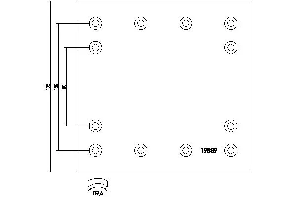 Brake Lining Kit, drum brake (DF36371S7100)