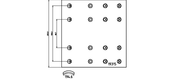 Brake Lining Kit, drum brake (DL2032S7340)