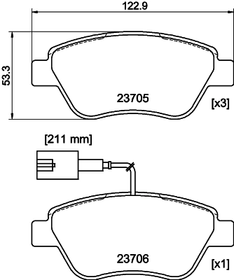 Brake Pad Set, disc brake (PCP2097)