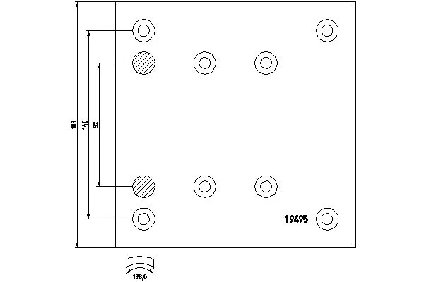 Brake Lining Kit, drum brake (MP322A7100)