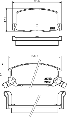 Brake Pad Set, disc brake (PCP1861)