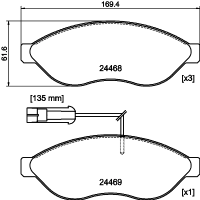 Brake Pad Set, disc brake (PCP2084)