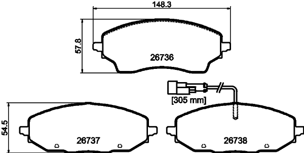 Brake Pad Set, disc brake (PCP2284)