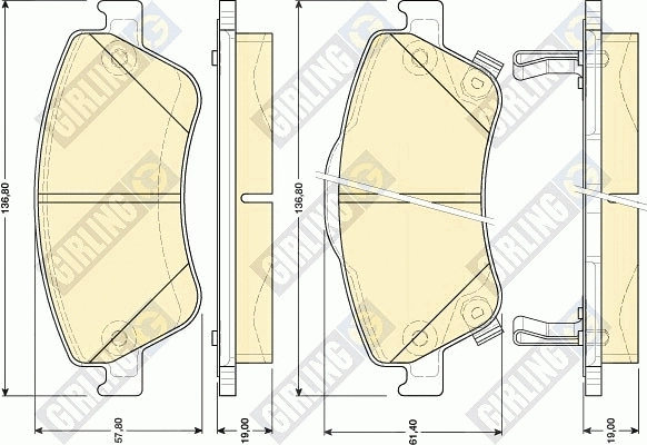 Brake Pad Set, disc brake (6134814)