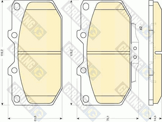 Brake Pad Set, disc brake (6110069)