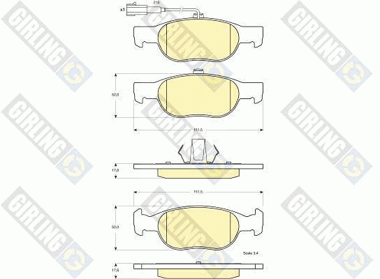 Brake Pad Set, disc brake (6115642)
