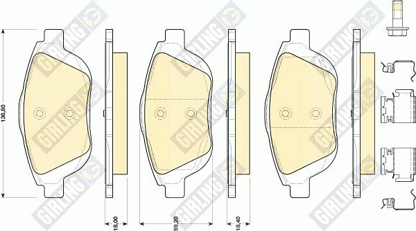 Brake Pad Set, disc brake (6118194)