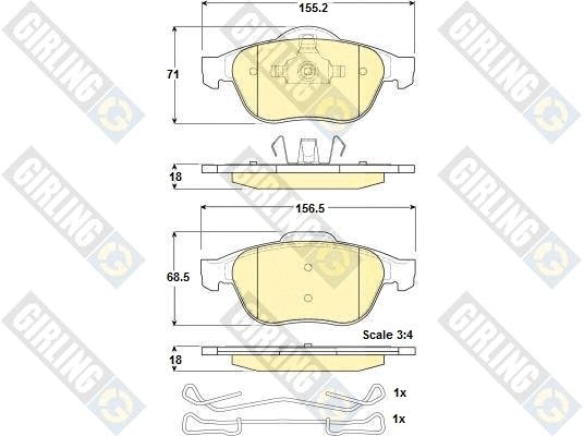 Brake Pad Set, disc brake (6114682)