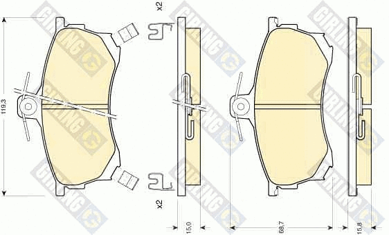 Brake Pad Set, disc brake (6111971)