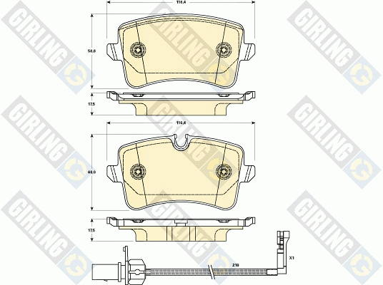 Brake Pad Set, disc brake (6119021)