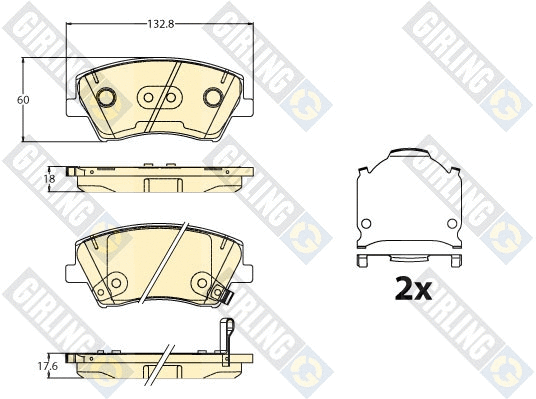 Brake Pad Set, disc brake (6122038)