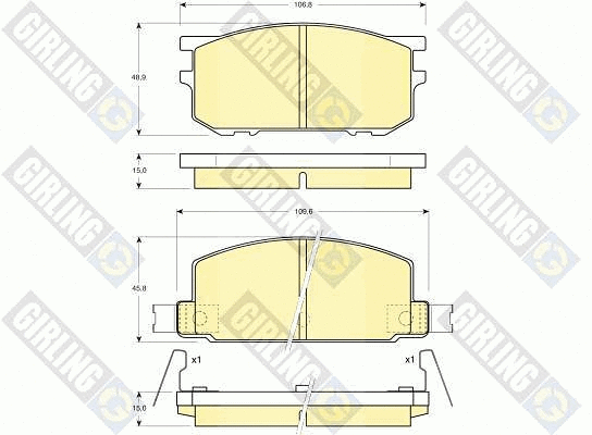 Brake Pad Set, disc brake (6102109)