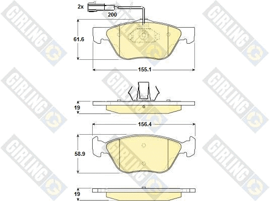 Brake Pad Set, disc brake (6114272)