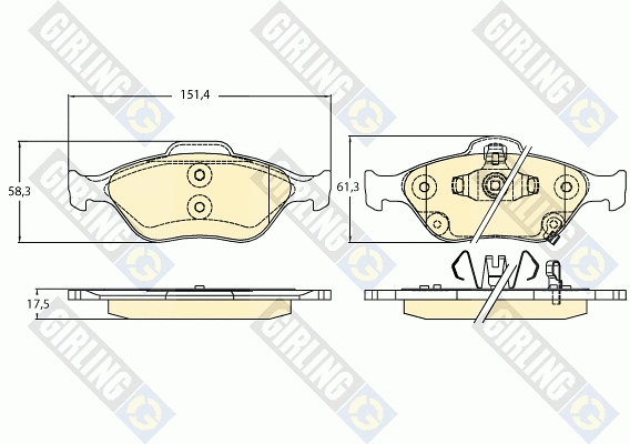 Brake Pad Set, disc brake (6136256)