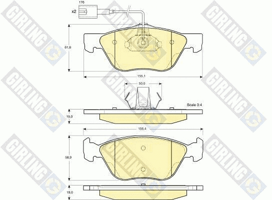 Brake Pad Set, disc brake (6113622)