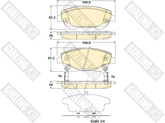 Brake Pad Set, disc brake (6135184)