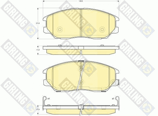 Brake Pad Set, disc brake (6133609)