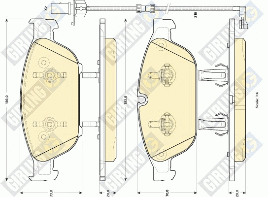 Brake Pad Set, disc brake (6118972)