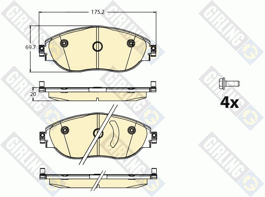 Brake Pad Set, disc brake (6121141)