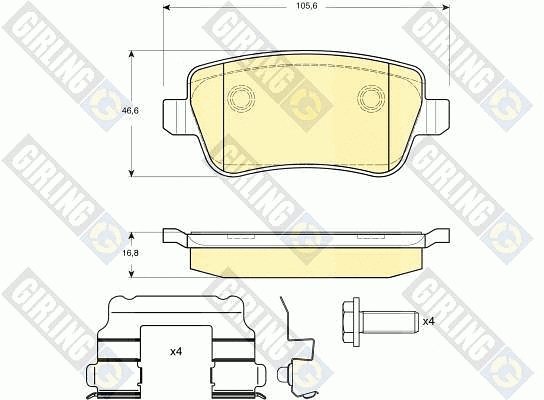 Brake Pad Set, disc brake (6116381)