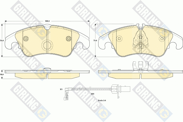 Brake Pad Set, disc brake (6119081)