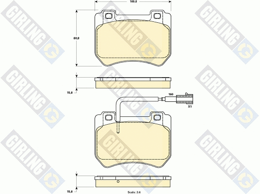 Brake Pad Set, disc brake (6119049)