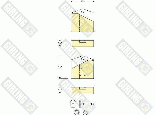 Brake Pad Set, disc parking brake (6116401)