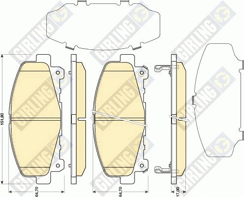 Brake Pad Set, disc brake (6134779)