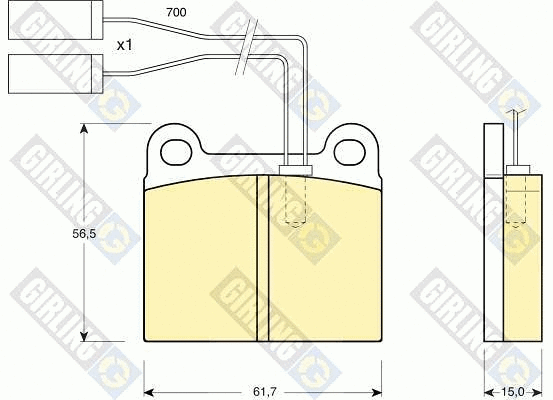 Brake Pad Set, disc brake (6103622)