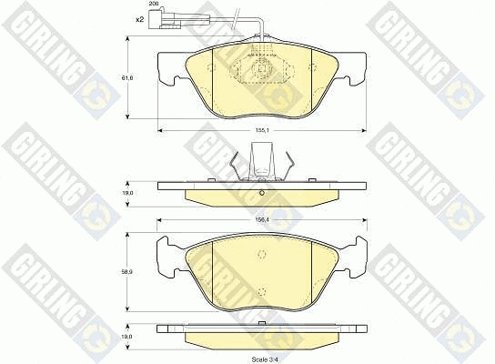 Brake Pad Set, disc brake (6112122)