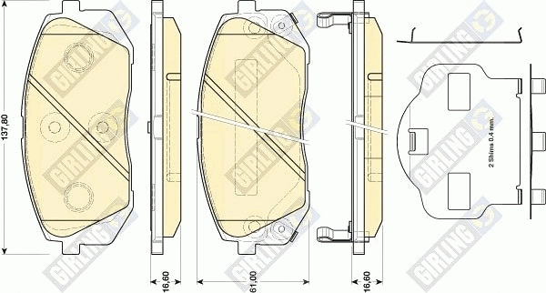 Brake Pad Set, disc brake (6134619)