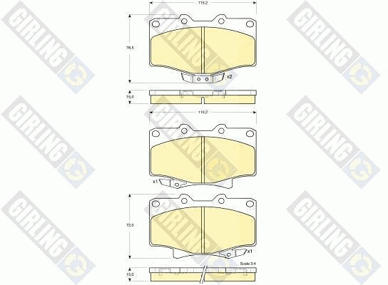 Brake Pad Set, disc brake (6133839)