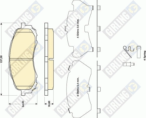 Brake Pad Set, disc brake (6134699)