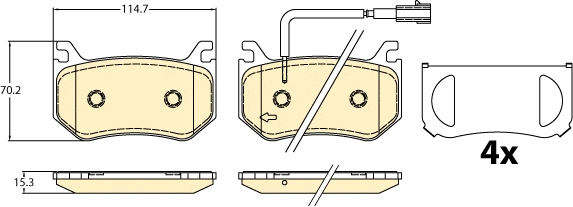 Brake Pad Set, disc brake (6122095)